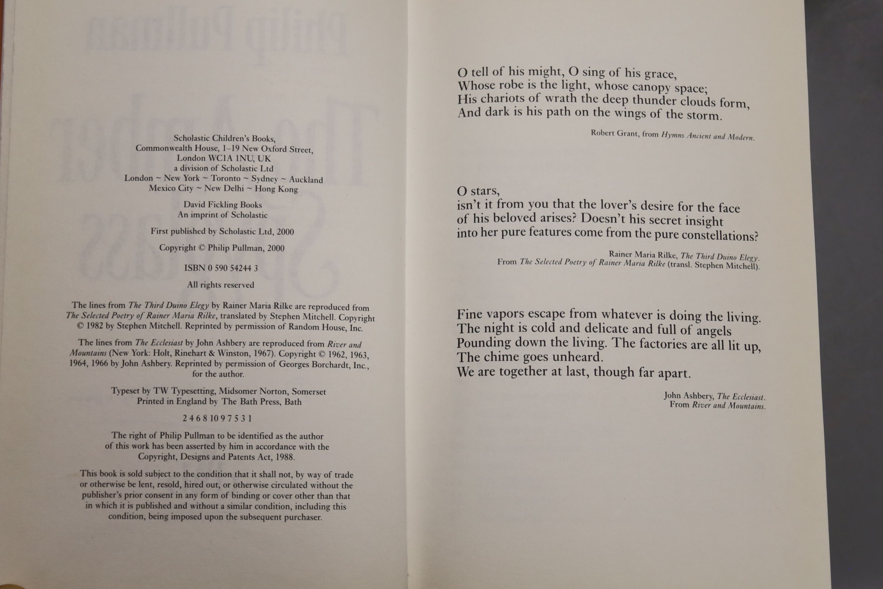 Pullman, Philip – His Dark Materials, the combined trilogy, 18vo, hardback, signed (dj present with signed letter of acknowledgement, some scuffing to dj, binding loose) Scholastic Press, 2001., Pullman, Philip – His Dar